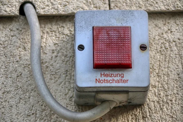 heating, emergency switch, heater switch, switch off, switch, turn on, off. Ghost Kitchen Winter Storm Preparation in the US: Power, Pipes and Claims